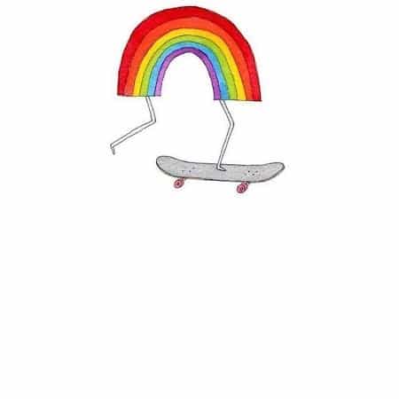 Rainbow Riding a Skateboard - Kai Eardley Logo