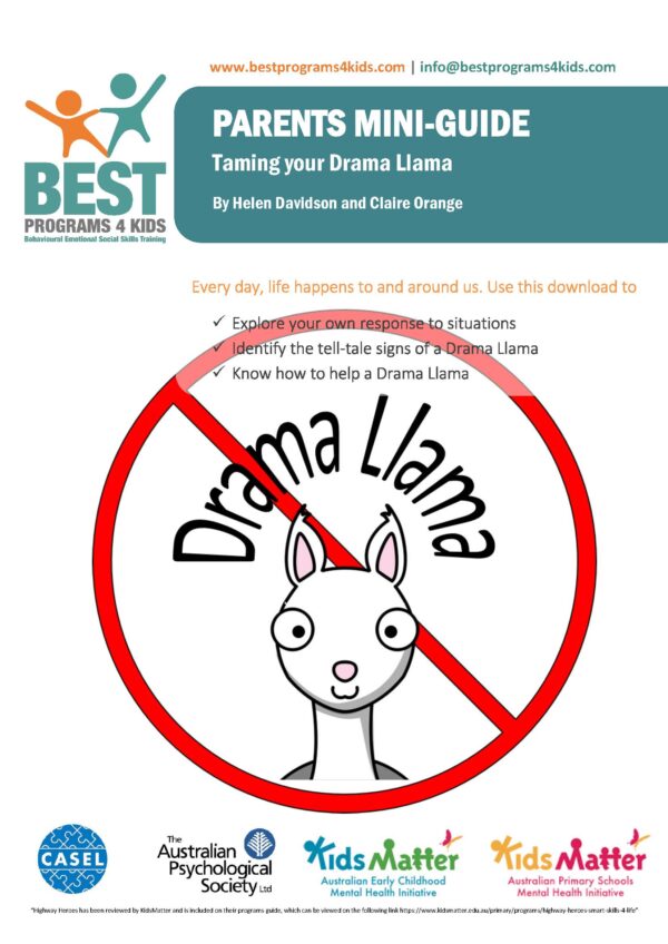 BEST Programs 4 Kids - Parents Mini Guide for Taming Your Llama Drama flyer