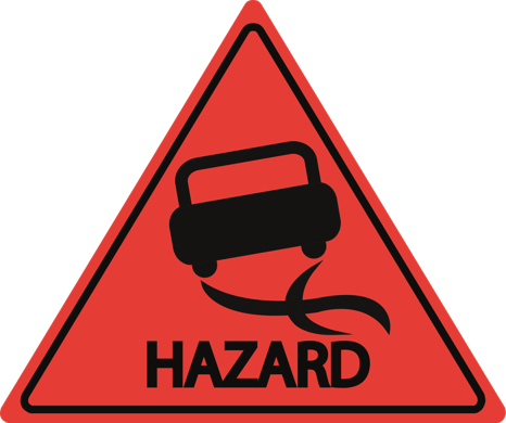 Driving hazard sign